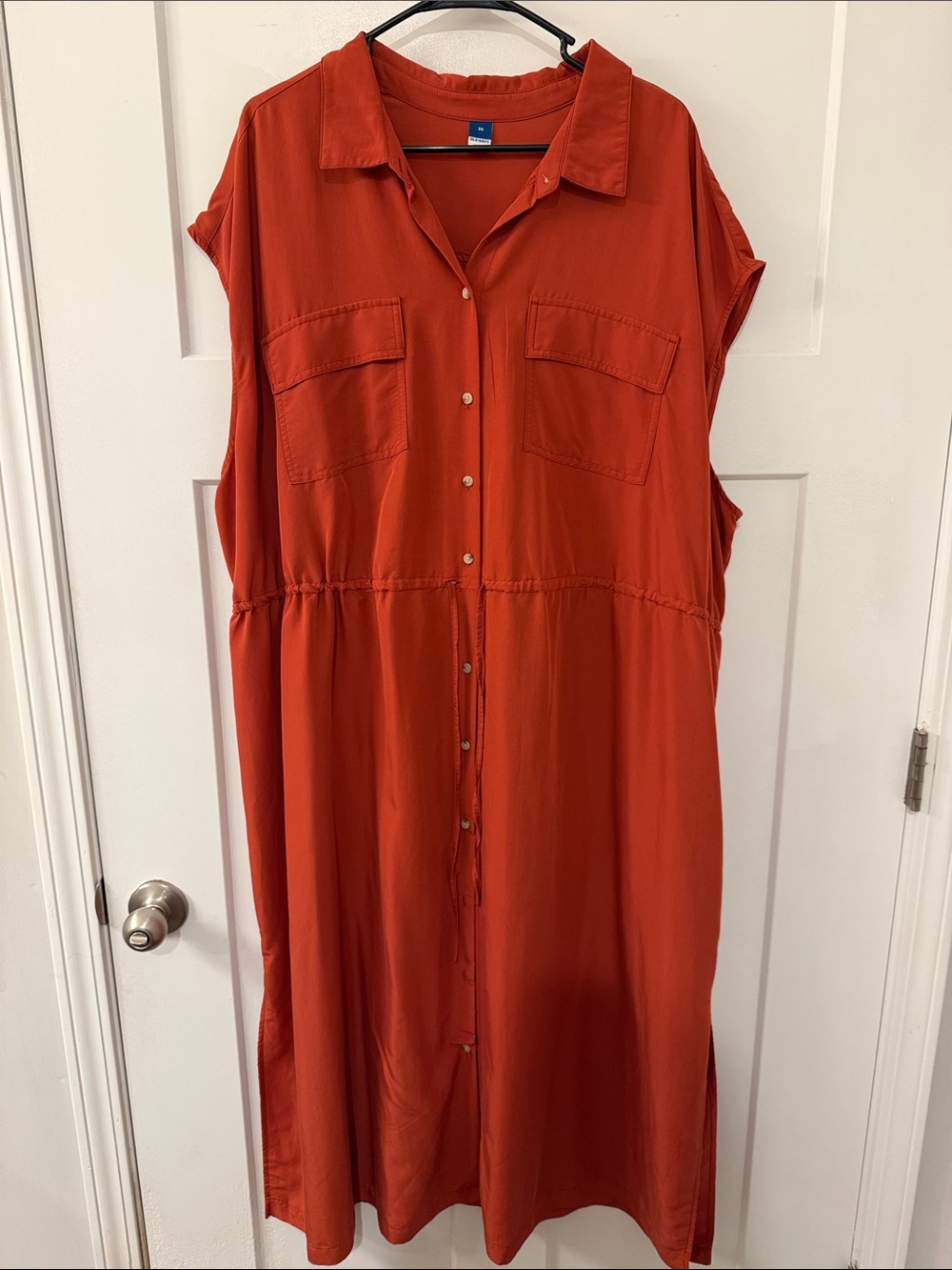 Old Navy Rust Button-Front Midi Dress